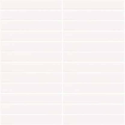 Daltile Color Wheel Mosaic 12'' X 10'' Straight 1'' X 6'' Glossy Arctic White