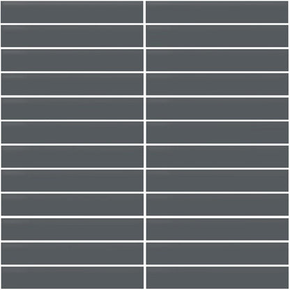 Daltile Color Wheel Mosaic 12'' X 10'' Straight 1'' X 6'' Matte Matte Chalkboard