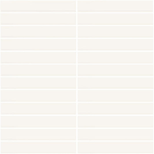 Daltile Color Wheel Mosaic 12'' X 10'' Straight 1'' X 6'' Matte Matte Arctic White