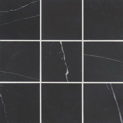 Bedrosians Monet 4" x 4" Honed Nero Marquina
