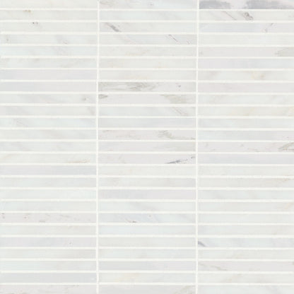 Bedrosians Monet 11.75" x 12" Honed Marble Mosaic Oriental White