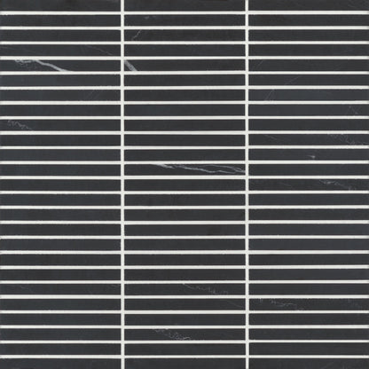 Bedrosians Monet 11.75" x 12" Honed Marble Mosaic Nero Marquina