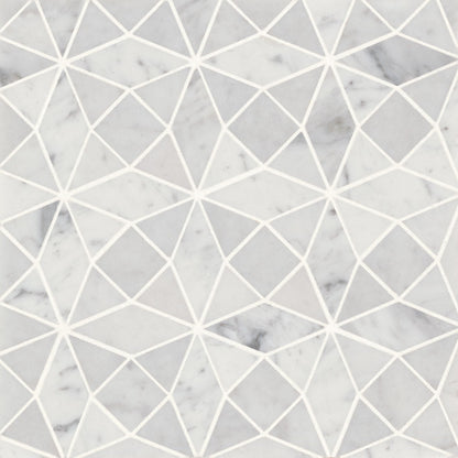 Bedrosians Monet 10.25" x 10.25" Honed Marble Mosaic White Carrara