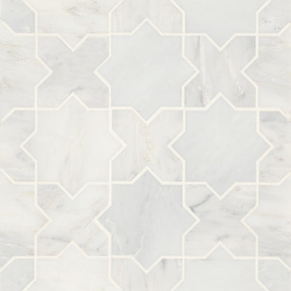 Bedrosians Monet 12.25" x 12.25" Honed Marble Mosaic Oriental White