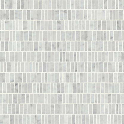 Bedrosians Monet 12" x 12.25" Honed Marble Mosaic White Carrara