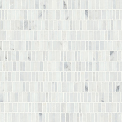 Bedrosians Monet 12" x 12.25" Honed Marble Mosaic Oriental White