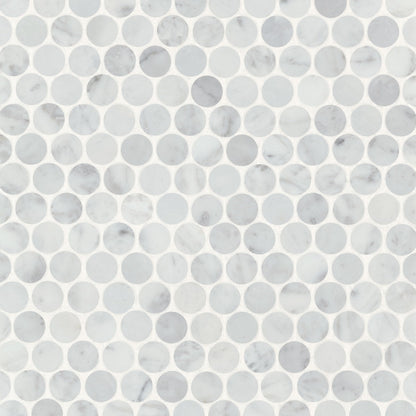Bedrosians Monet 11.25" x 11.75" Honed Marble Mosaic White Carrara