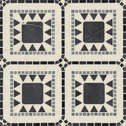 Bedrosians Atrium 15.75" x 15.75" Nero Marquina/Bardiglio/Myra Beige