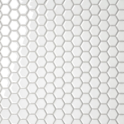 Bedrosians Le Cafe 1" x 1" Hexagon Mosaic Glossy White