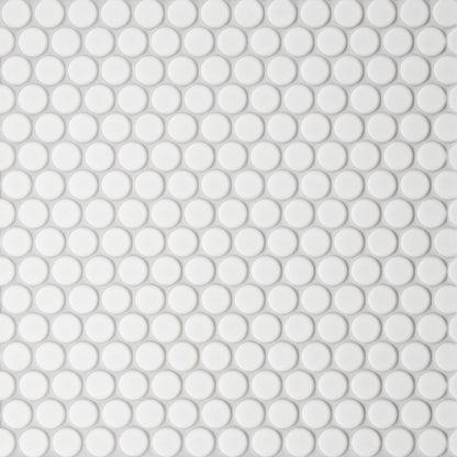Bedrosians Le Cafe 3/4" x 3/4" Penny Round Matte White