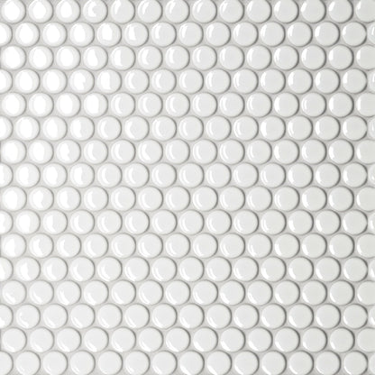 Bedrosians Le Cafe 1" x 1" Penny Round Glossy White