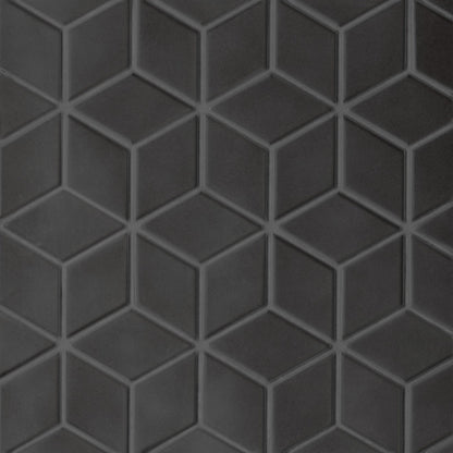 Bedrosians Le Cafe 2" x 3" Diamond Mosaic Matte Black