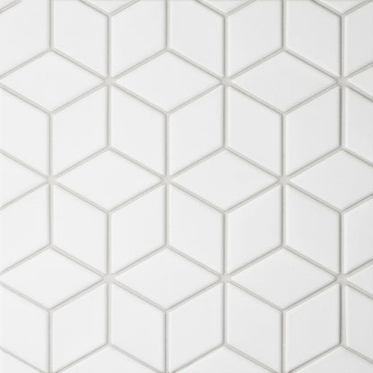 Bedrosians Le Cafe 2" x 3" Diamond Mosaic Matte White