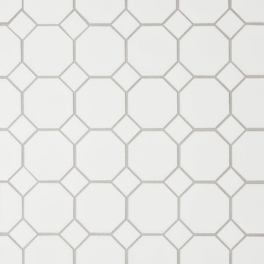Bedrosians Le Cafe 2" x 2" Octagon Mosaic Matte White