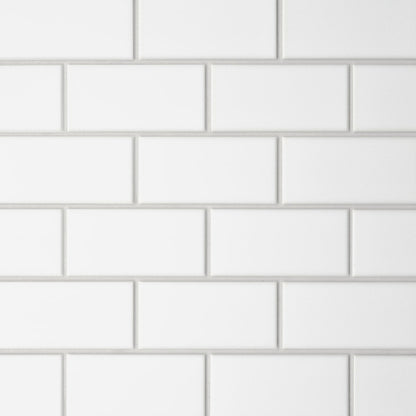 Bedrosians Le Cafe 2" x 4" Off Set Mesh Mount Mosaic Matte White