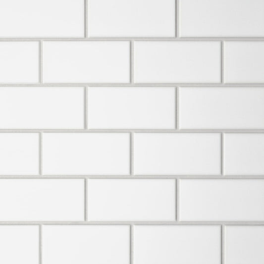 Bedrosians Le Cafe 2" x 4" Off Set Mesh Mount Mosaic Matte White