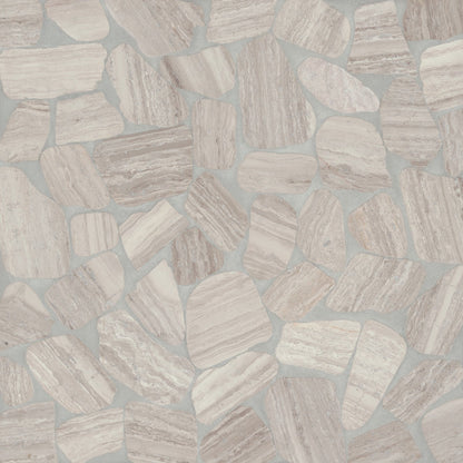 Bedrosians Waterbrook 12" x 12" Medium Sliced Pebble Mosaic Ashen Grey