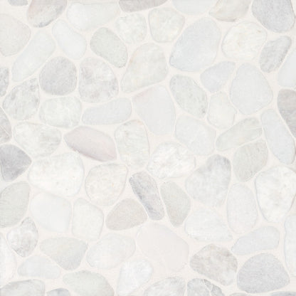 Bedrosians Waterbrook 12" x 12" Medium Sliced Pebble Mosaic Thassos