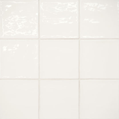 Bedrosians Marin 4" X 4" Gloss Pearl White / White