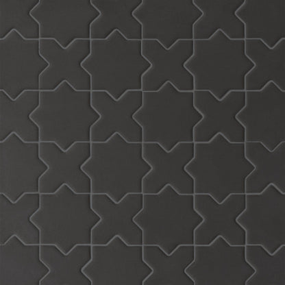 Bedrosians Le Cafe 2" x 2" Cross & Star Mosaic Matte Black