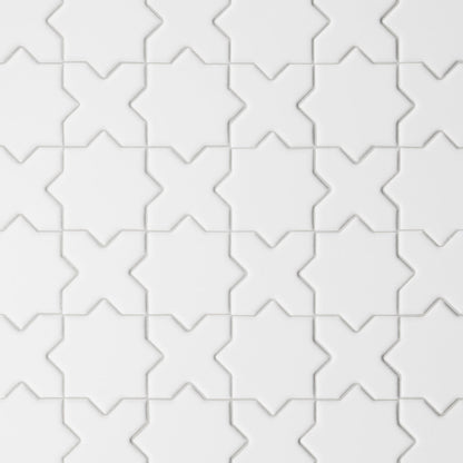 Bedrosians Le Cafe 2" x 2" Cross & Star Mosaic Matte White