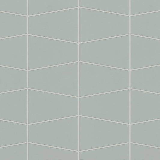 Bedrosians Marin 8.25" X 13" Trapezoid Mosaic Aloe Green / Light Green
