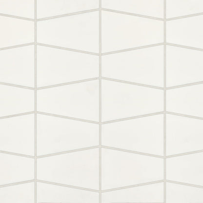 Bedrosians Marin 8.25" X 13" Trapezoid Mosaic Pearl White / White