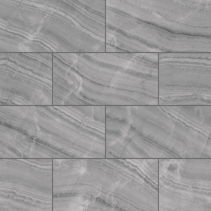 Bedrosians Gemma 12" X 24" Honed Grey Onyx