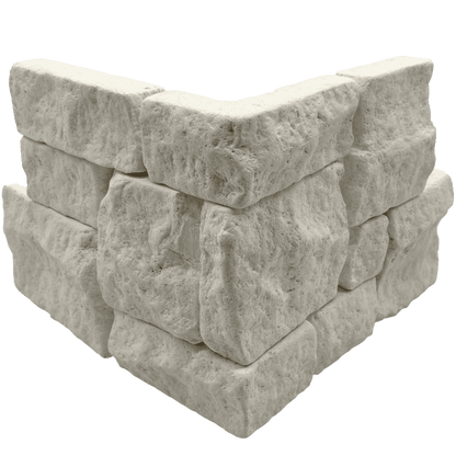 Bedrosians Limestone 8"X18" Tumbled Ledger Corner Light Beige