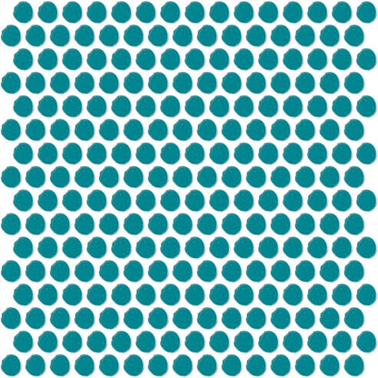 Daltile Color Wheel Mosaic 13'' X 11'' Penny Glossy Ocean Blue