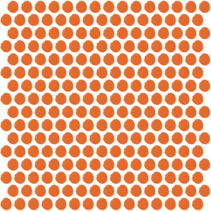 Daltile Color Wheel Mosaic 13'' X 11'' Penny Glossy Orange Burst