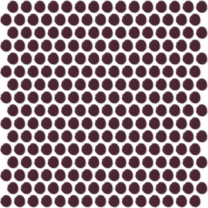 Daltile Color Wheel Mosaic 13'' X 11'' Penny Glossy Plum Crazy