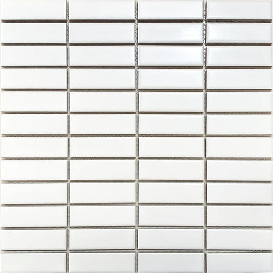 Emser Impact 11"x12" Stack Mosaic 1"x3" Matte White