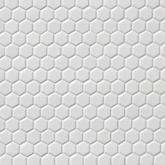 Tile Shop Hex 12x12 Mosaic 1'' Matte White