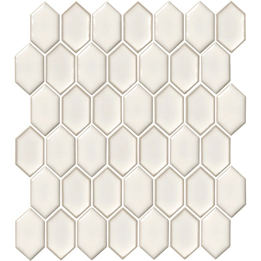 Tile Shop Shapes Elongated Two Tone 12x12 Mosaic 3'' Matte Off White