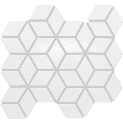 Daltile Color Wheel Retro 2" X 3" 3D Cube Glossy Arctic White