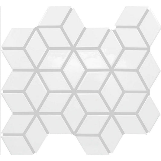 Daltile Color Wheel Retro 2" X 3" 3D Cube Glossy Arctic White