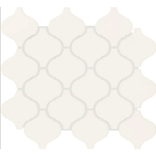 Daltile Color Wheel Retro 3" X 3" Arabesque Glossy Arctic White