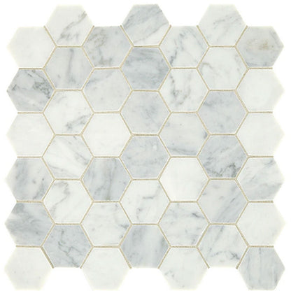 Daltile Marble 2" Hexagon Honed Carrara White