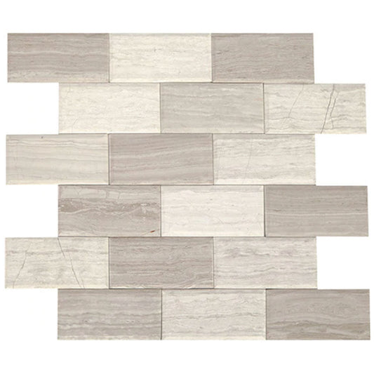 Daltile SimplyStick Mosaix 2" X 4" Brick Joint Honed Chenille White