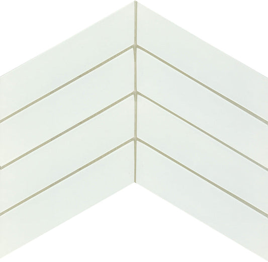Emser Concept 8"x12" Chevron Mosaic 2"x3" Polished White