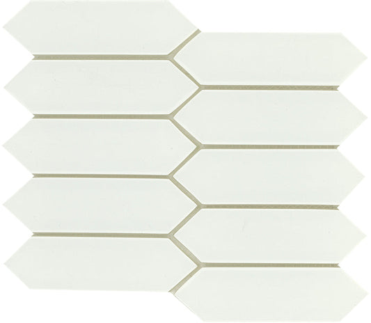 Emser Concept 8"x10" Picket Mosaic 1.58"X5.59" Polished White