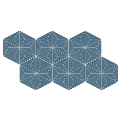 Daltile Scrapbook 8" X 9" Hexagon Keepsake Blue Asanoha