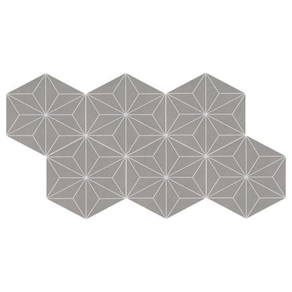 Daltile Scrapbook 8" X 9" Hexagon Memory Grey Asanoha