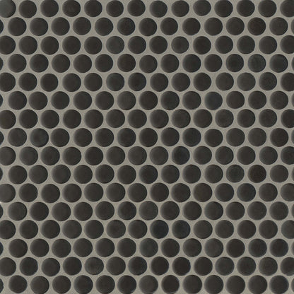 Bedrosians 360 3/4" Penny Rounds Mosaic - Matte 12"x12" Charcoal