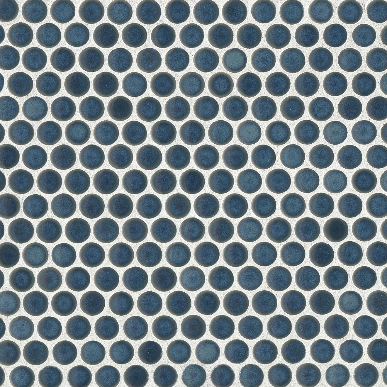 Bedrosians 360 3/4" Penny Rounds Mosaic - Gloss 12"x12" Lagoon