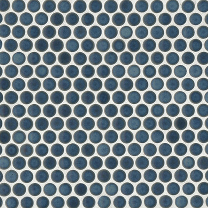 Bedrosians 360 3/4" Penny Rounds Mosaic - Gloss 12"x12" Lagoon