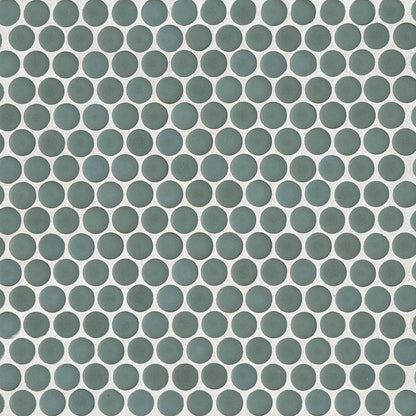 Bedrosians 360 3/4" Penny Rounds Mosaic - Matte 12"x12" Silver Sage