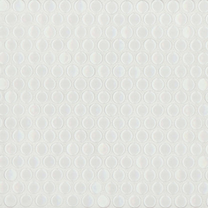 Bedrosians 360 3/4" Penny Rounds Mosaic - Gloss 12"x12" White