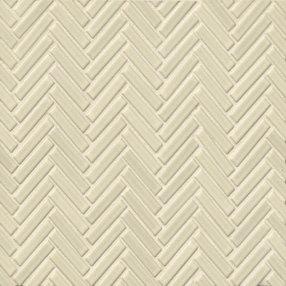 Bedrosians 90 1/2x2 Herringbone Mosaic - Gloss 11" x 12.25" Off White